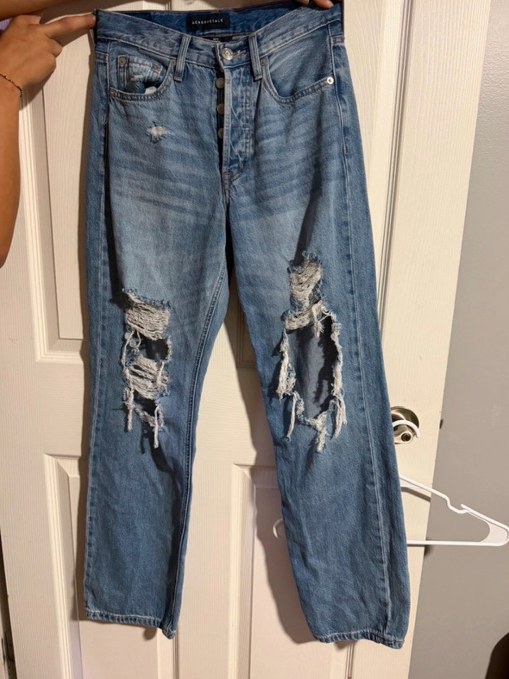Aeropostale Light Blue Distressed Boyfriend Jeans